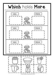 Capacity Non Standard Measurement For Kindergarten Grade One Measurement Kindergarten Free Kindergarten Worksheets Capacity Worksheets
