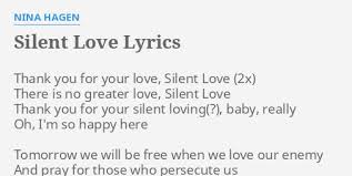 Silent Love Lyrics By Nina Hagen Thank You For Your