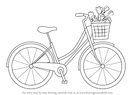 Learn How To Draw A Cute Bicycle Two Wheelers Step By Step Drawing Tutorials Bike Drawing Bicycle Drawing Embroidery Art