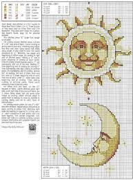Sun and moon cross stitch patterns. Sun And Moon Moon Cross Stitch Moon Cross Stitch Pattern Cross Stitch Designs