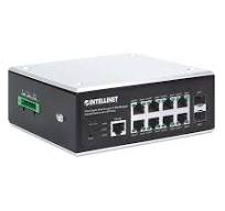 Industrial 8-Port Gigabit Ethernet Layer 2+ Web-Managed Switch with 2 SFP  Ports
