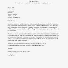 Part Time Job Cover Letter Examples And Writing Tips