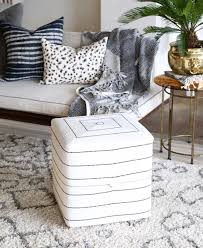Black And White Striped Ottoman Toulouse Cube Ottoman Onyx Ottoman Accent Chairs For Living Room Upholstered Ottoman