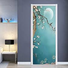 The suitability of a particular door will be contingent on how big the bathroom it's intended for, the overall design of the bathroom along with the private preference of the owner of the. Buy 3d Classic Hand Painted Plum Flower Bird Door Stickers Mural Decal Removable Vinyl Self Adhesive Waterproof Pvc Door Mural Living Room Bedroom Bathroom Home Door Wallpaper Decor 95x215 37 4 X84 6 Online At Low