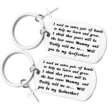 Personalization is free & preview everything online. Nekoki Godparents Gifts From Godchild Will You Be My Godfather Godmother Keychain Set Godmother Keychain Godfather Keychain Christening Gift For Godmother Godfather Baptism Jewelry Silver Small Buy Online In Dominica At Dominica Desertcart Com
