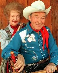 King of the cowboys, Roy Rogers wearing the Arrowhead, with his beautiful  wife Dale Evans.