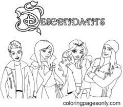 Descendants coloring pages are featuring on pictures of the main characters. Descendants Coloring Pages Coloring Pages For Kids And Adults