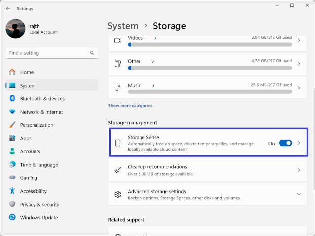 开启 Windows 11 存储感知功能, AI generated