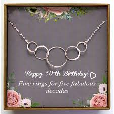 Make her day worth the occasion, with a birthday gift from our list of 50th birthday gifts for women! 50th Birthday Gifts For Women Five Circle Necklace For Her Btd01 Happy Ava