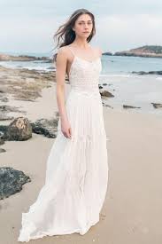 Spaghetti Sleeveless Chiffon Beach Boho Wedding Dress 715056 Casual Wedding Dress Cheap Bohemian Wedding Dress Boho Wedding Dress