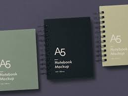 Download Free A5 Mockup Notebook Scene