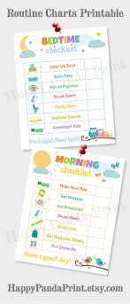Morning And Bedtime Checklist Printable Morning Routine Etsy Morning Routine Checklist Chores For Kids Bedtime Chart