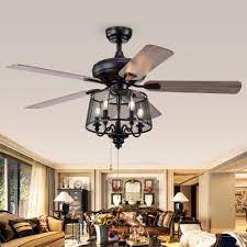 By parrot uncle (126) 52 in. Red Barrel Studio Balf 5 Blade Chandelier Ceiling Fan With Pull Chain And Light Kit Included Reviews Wayfair