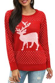 Pulls de noël pour femme. Pull De Noel Femme Rouge Grand Renne Collection 2021