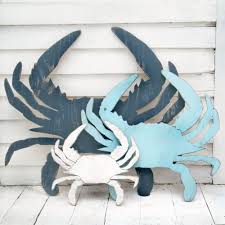 Mister Crab Blue Large 79 00 Via Etsy Crab Decor Blue Crab Decor Coastal Wall Decor