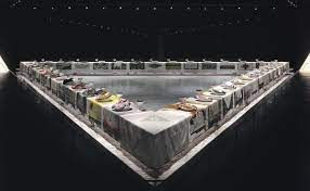 One of the brooklyn museum's most renowned artworks on permanent display is judy chicago's 1979 installation the dinner party, a cavernous room on the fourth floor.created by chicago and a group of 400 workers and volunteers, the triangular dinner table imagines the contributions of female artists, religious leaders, political figures, and mythological characters are inextricably linked. Judy Chicago Blog Erica Reed Lee