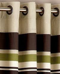 Yale Green Brown Striped Eyelet Curtain Brown Bathroom Green Bathroom Curtains
