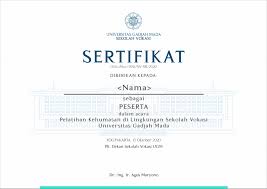 Jika benar anda berada pada website yang benar. E Sertifikat Sekolah Vokasi Ugm