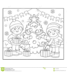 Arbol De Navidad Para Colorear Con Regalos