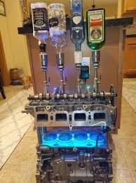 Lighted Engine Block Shot Dispenser In 2020 Car Part Furniture Automotive Decor Car Parts Decor