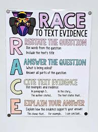 Race to Text Evidence Anchor Chart [Hard Good] - Option #3