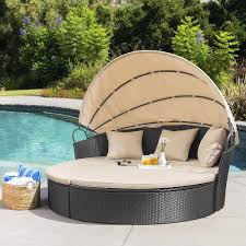 Outdoor oversized round daybed replacement cushion page 5 line 17qq com. Buy Homall Patio Furniture Outdoor Daybed With Retractable Canopy Rattan Wicker Furniture Sectional Seating With Washable Cushions For Patio Backyard Porch Pool Round Daybed Separated Seating Beige Online In Hungary B07mdqssrl