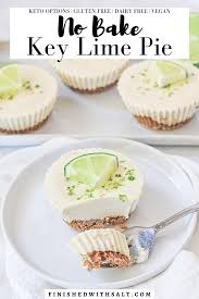 Mini Key Lime Pies Vegan Gluten Free Keto Finished With Salt Recipe In 2020 Mini Key Lime Pies Healthy Key Lime Pie Recipe Healthy Key Lime Pie