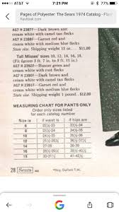 size chart from 1974 sears catalog album on imgur