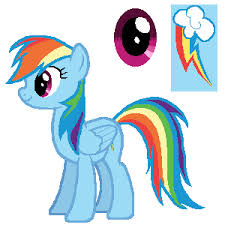 Draw a human with rainbow hair with bangs swept to the side and in a ponytail. Rainbow Dash Color Guide Mlp Vector Club