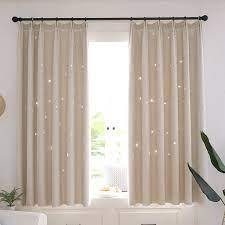 4.6 out of 5 stars. Double Layer Blackout Sheer Curtains Starry Hollow Out Stars Curtain Room Darkening Starry Curtain Eyelet Ring Top Hooks Window Drape For Kids Girls Children Bedroom Decor Walmart Com Walmart Com