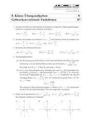 Gebrochen Rationale Funktionen Ubungen Und Aufgaben Mit Losungen Tagliches Mathematik Mathe Abitur Mathematik