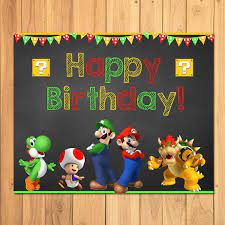 Super Mario Brothers Happy Birthday Sign Super Mario Brothers Birthday Super Mario Brothers Banner Super Mario Party Favors 100014 Fiesta De Mario Bros Cumpleanos De Mario Bros Letreros De Cumpleanos