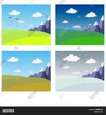 Four Seasons Landscape Image Photo Free Trial Bigstock