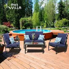 Loscalzo Patio 5 Piece Sofa Seating Group With Cushions Conversation Set Patio Patio Furniture Conversation Sets Seating Groups