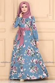 Modaselvim Elbise Onden Dugmeli Kemerli Elbise 2194ms212 Mavi Muslimah Dress Fashion Outfits Maxi Dress
