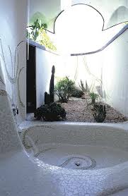 Would Love This A Tub In The Shower Steam Room With Window For Natural Light Mini Garden Indoor Outdoor Bathroom White Mosaic Tiles Outdoor Bathrooms