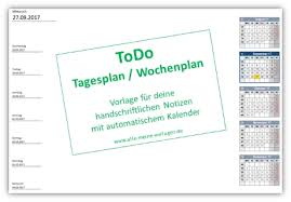 Erstelle dir einfach für jeden wochentag eine vorlage. Todo Tagesplan Wochenplan Alle Meine Vorlagen De