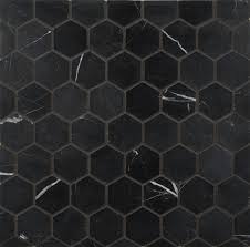 White, black and gray 1 x 1 glazed porcelain mosaic hex tile pattern from the lyric retro hexagon tile pattern collection. Black Hexagon Marble Tiles Novocom Top