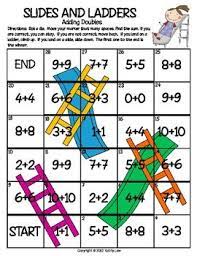 Slides And Ladders Adding Doubles Math Classroom Fun Math Math Addition