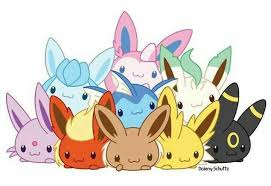 Eevee Evolutions Flareon Jolteon Glaceon Leafeon Umbreon Espeon Sylveon Vaporeon Cute Pile Chibi Pokemon Pokemon Evoli Dessin Pokemon Pokemon