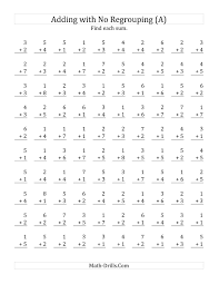 100 Single Digit Addition Questions With No Regrouping A Addition Worksheet Math Fact Worksheets Math Addition Worksheets Addition Worksheets