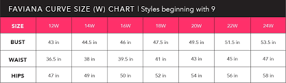 Size Chart Faviana