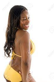 Pretty Young Hispanic Black Woman Smiling In Bikini Swim Suit Stock Photo,  Picture and Royalty Free Image. Image 5464577.