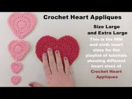 This pattern really is just super easy, but you do need to know how to work a magic ring. Crochet Heart Applique Size Large And Extra Large For Playlist Of Crochet Heart Appliques Youtube
