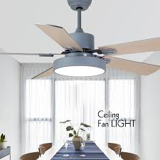 Modern Industrial Ceiling Fan Light With Led Light Kit And Remote Control Quiet Energy Saving Decoration Fan 42 52 Inch Ceiling Fans Aliexpress