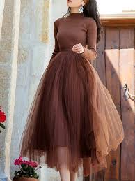 Moonrise Tulle Midi Skirt In Black Prom Midi Dress Prom Dresses Long With Sleeves Party Dress Long Sleeve