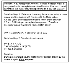 Calculate Inrush For 3 Phase Motor