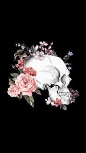 Dramatic Skull With Flowers Anatomy Artwork That Could Be Wallpaper Skull Wallpaper Art Skull Art