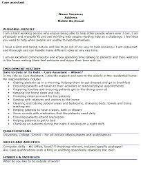 Care Assistant Cv Example Icover Org Uk