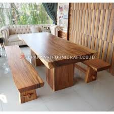 Lihat katalog selengkapnya di sini. Jual Set Meja Makan Trembesi Kaki Balok Jepara Terbaru Murah